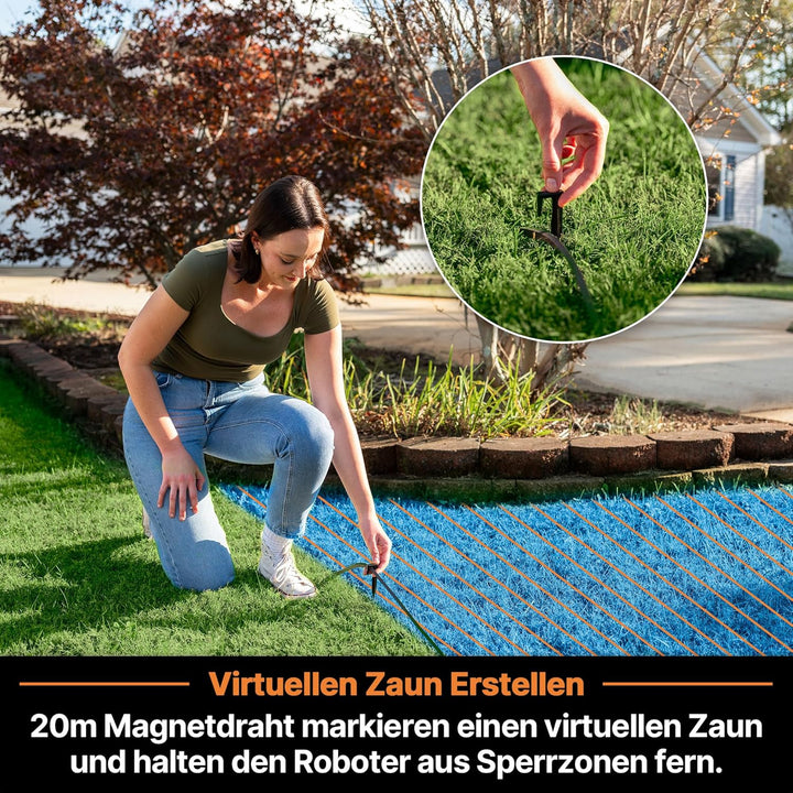 Lawnmaster OcuMow®18 mähroboter ohne begrenzungskabel für bis zu 800㎡ 4ah Batterie Optische Navigati