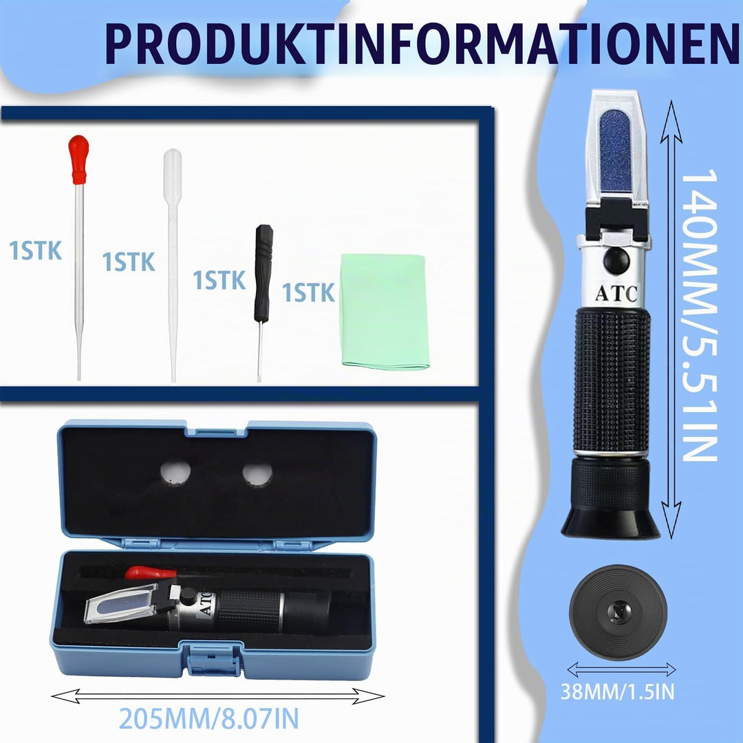 Frostschutz Refraktometer 4-in-Frostschutz Ethylenglykol Frostschutzprüfer Kühlmitteltester Refrakto