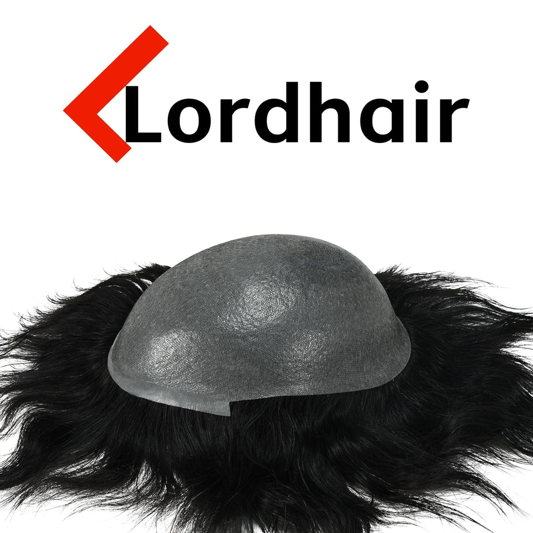 Lordhair Toupet Echthaar Männer,Perücke Männer,0,03 mm Dünne Leder Basis 20 * 25 CM Leichtes Haarers