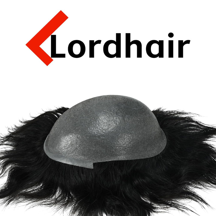 Lordhair Toupet Echthaar Männer,Perücke Männer,0,03 mm Dünne Leder Basis 20 * 25 CM Leichtes Haarers