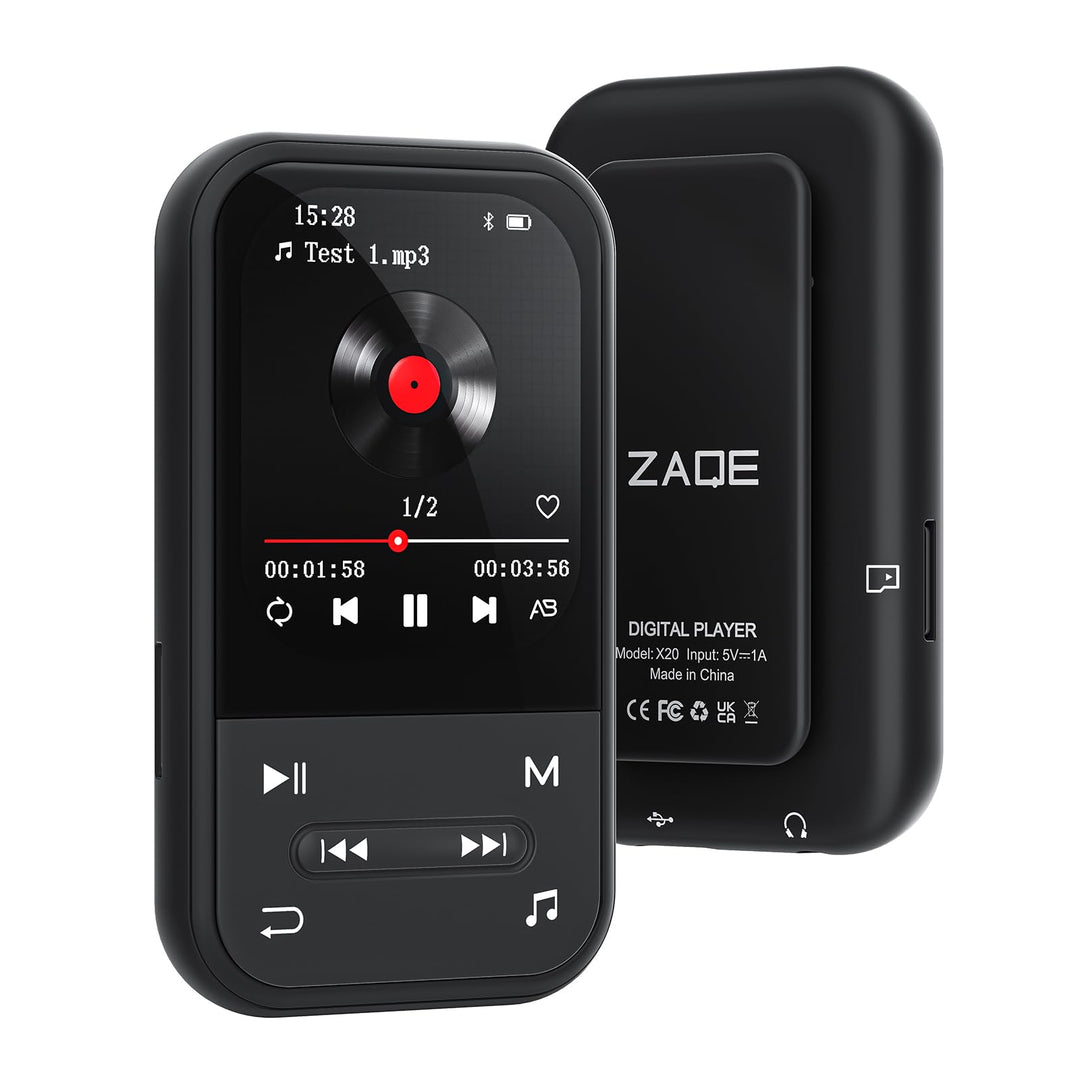 64GB MP3 Player - Clip MP3 Player mit Bluetooth 5.3, tragbarer Musikplayer mit FM-Radio, Sprachaufne