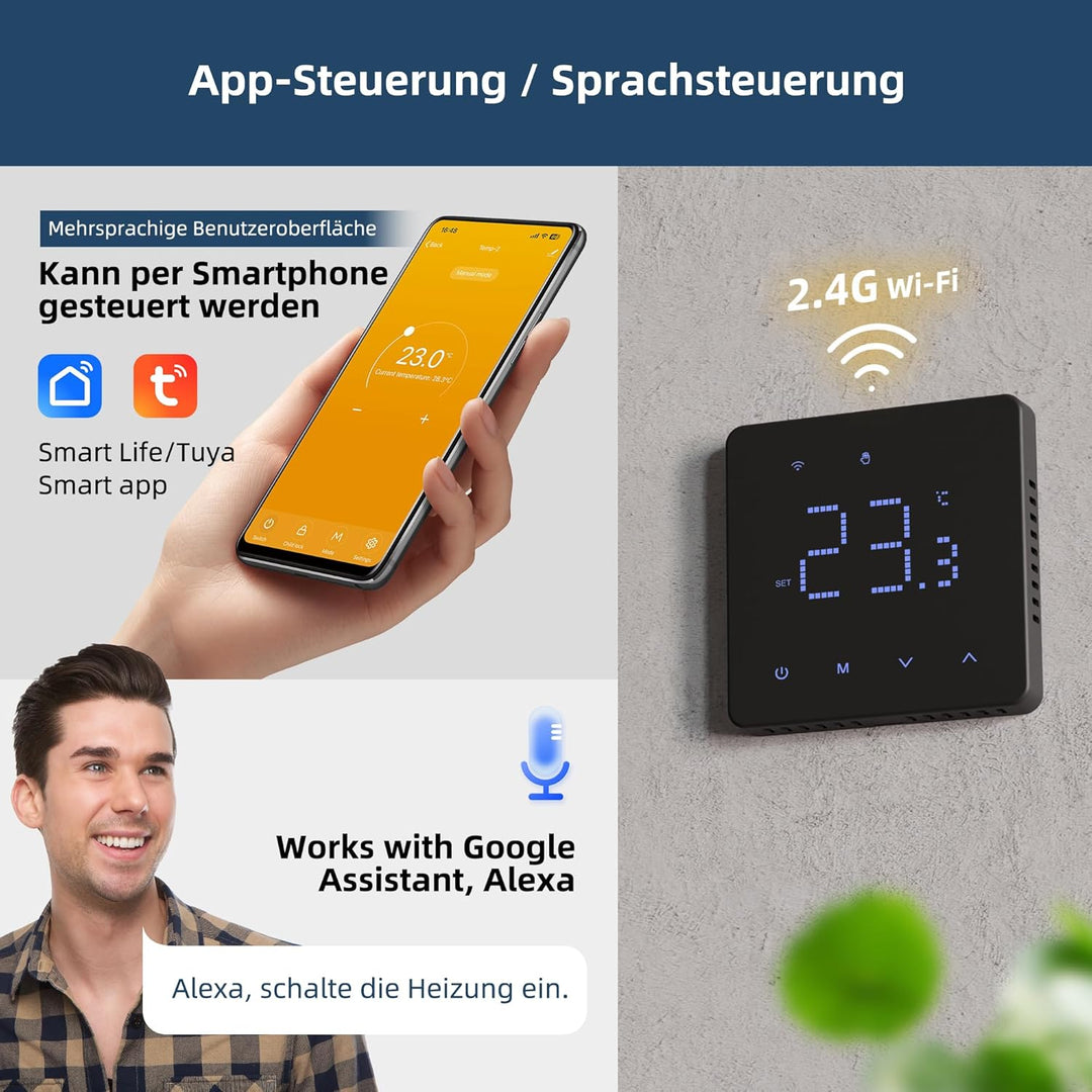 Beok Fussbodenheizung Thermostat Digital Für Elektrische Fussbodenheizung Smart WiFi Raumthermostat