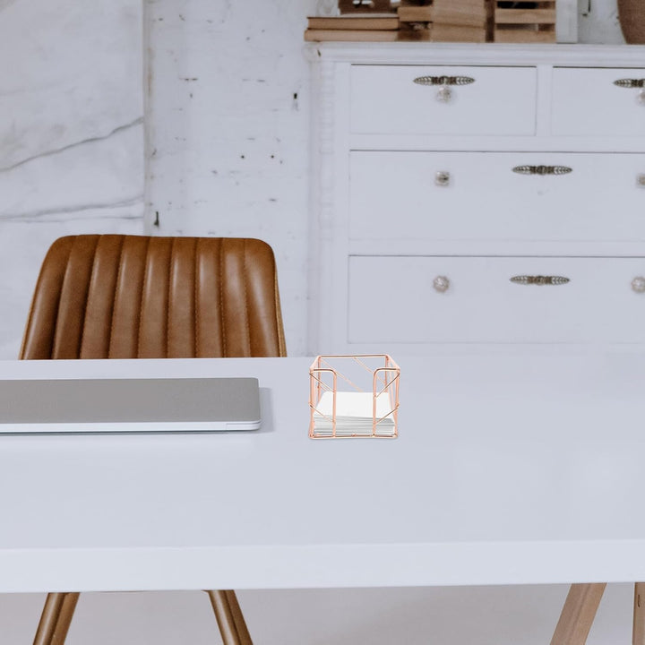 Cabilock Memo Halter Notizzettel Box Metall Rosegold Schreibtisch Zubehör Aufbewahrung Organizer Kom