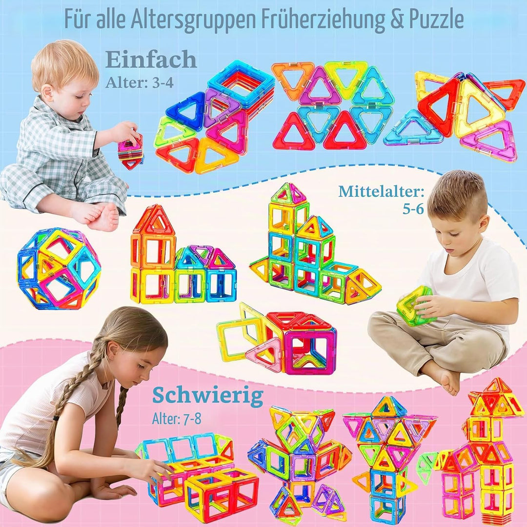 61 Magnetische Bausteine, Magnetbausteine, Magnetsteine Kinder Magnetische Bausteine Spielzeug Gesch