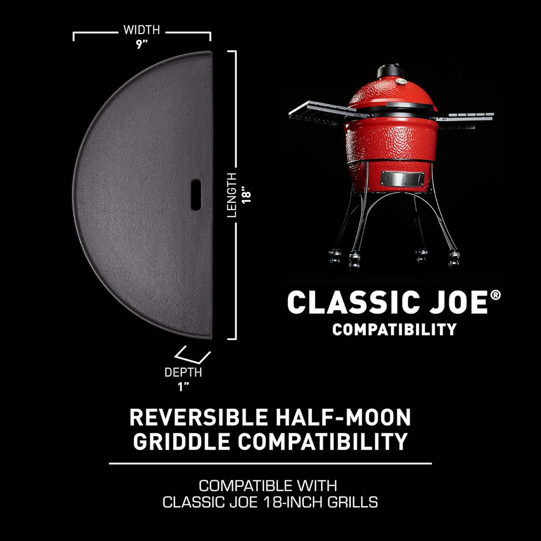 KamadoJoe Kamado Joe KJ-HCIGRIDDLE, Halbmond Gusseisen Reversible Griddle Grill Zubehör Grillzubehör