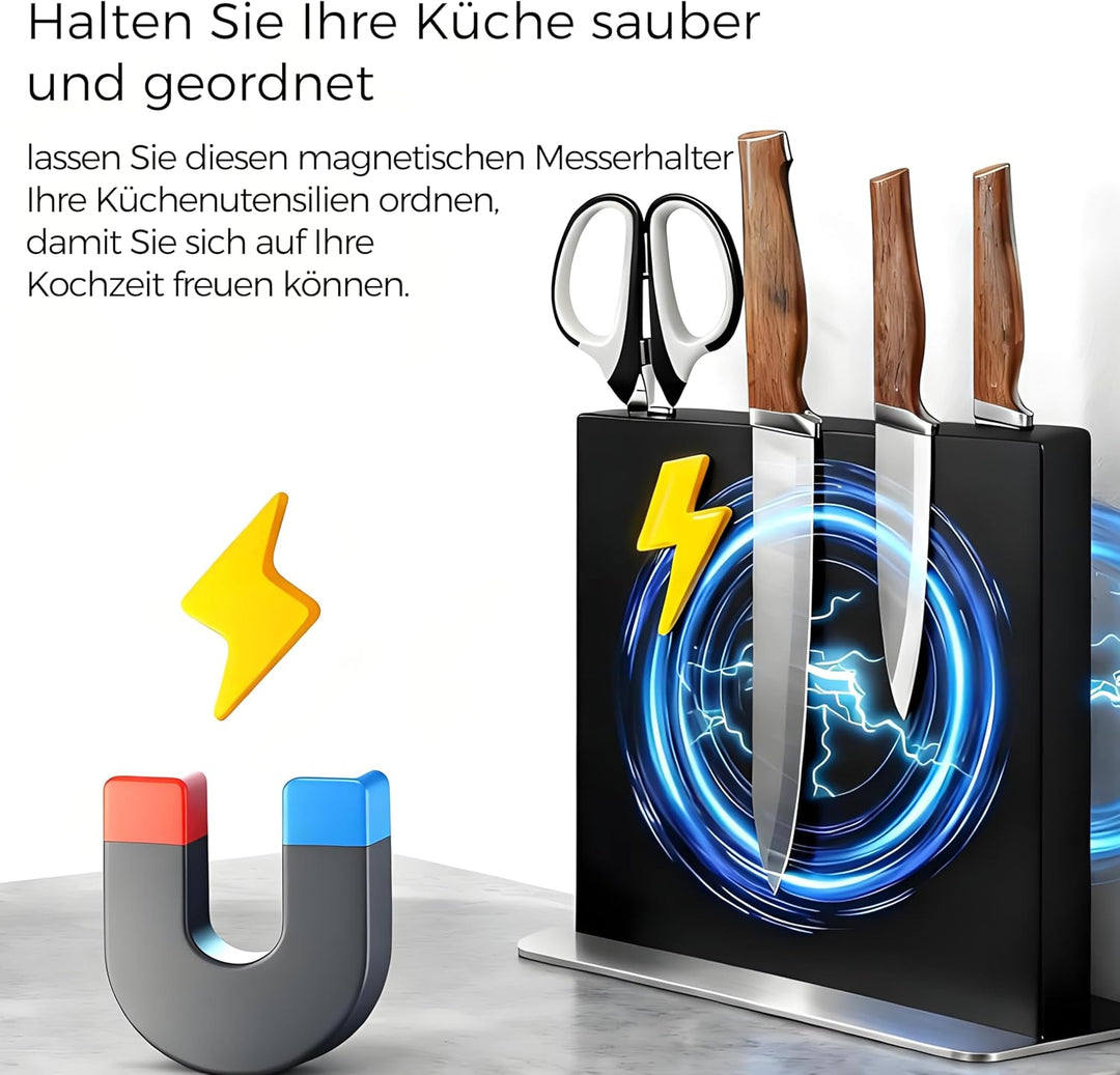 Magnetischer Messerblock aus Edelstahl-Magnetische Messerhalterung Doppelseitiger Messerhalter in Sc