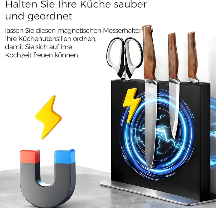 Magnetischer Messerblock aus Edelstahl-Magnetische Messerhalterung Doppelseitiger Messerhalter in Sc