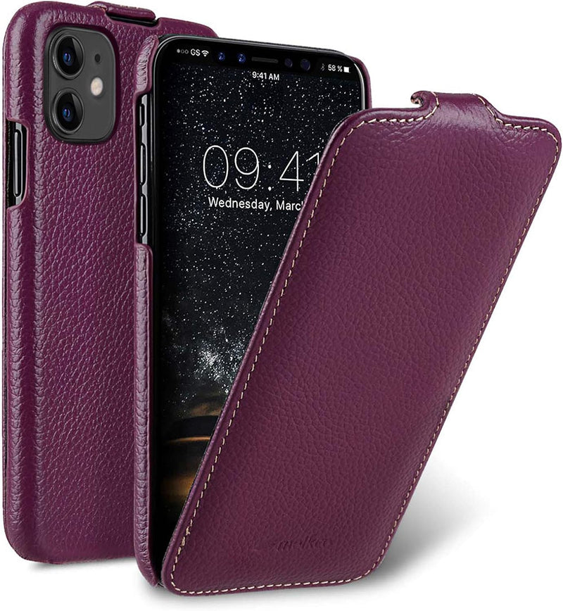 Hülle passend für Apple iPhone 11 (6,1 Zoll), Handyhülle mit beschichtetem Leder, Flip-Case, Schutzh