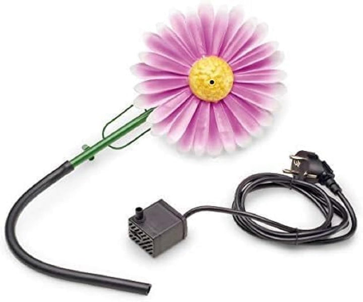 AQUANIQUE Speier Set Gänseblümchen pink SSDW 200i (200 l/h) | Wasserspiel | Wasserspeier aus Metall