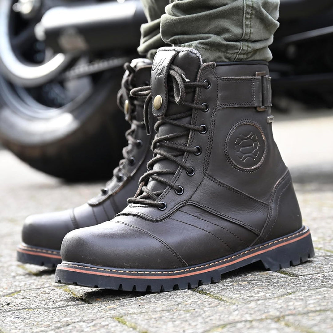 Mycl Turell Browning Motorradstiefel für Herren - Robuste, Wasserdichte Boots mit Rutschfester Sohle