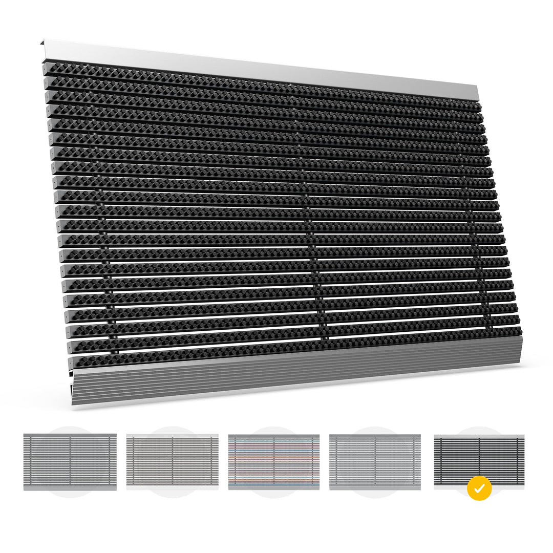 Entrando Fussmatte 35x80 cm - schmaler Fussabtreter mit Bürsten für aussen | Wetterfeste Schmutzfang