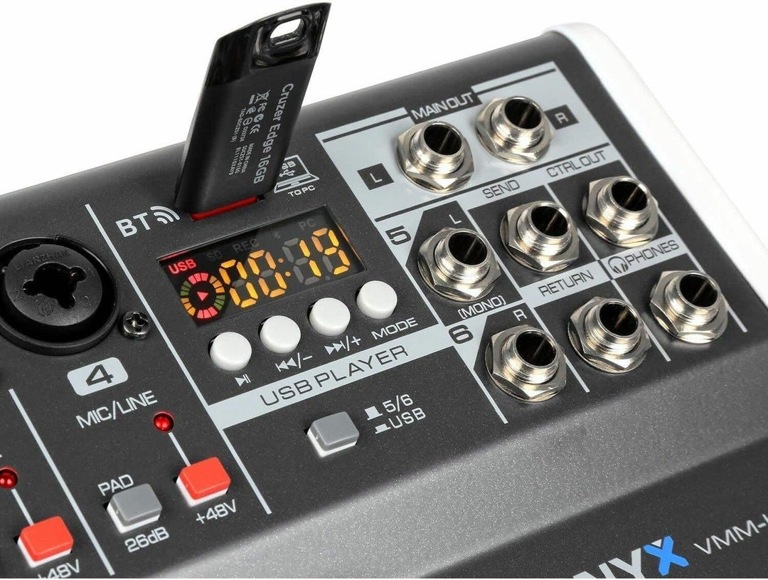 Vonyx VMM-K602 6-Kanal-Mischpult mit Bluetooth und Effekten