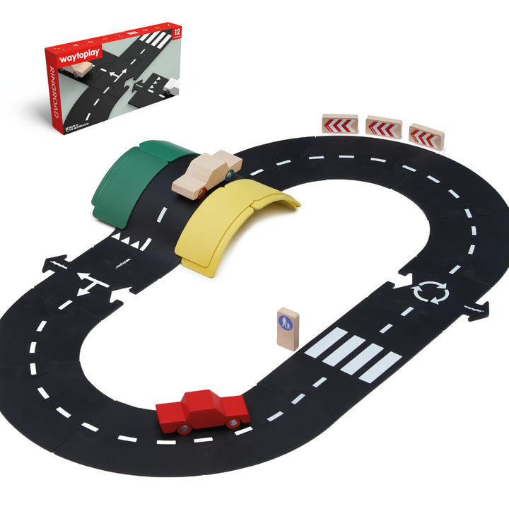 Waytoplay Ringroad - Die Flexible Spielzeugstrasse, 12 st. Spielen Sie mit Ihren Autos drinnen und d