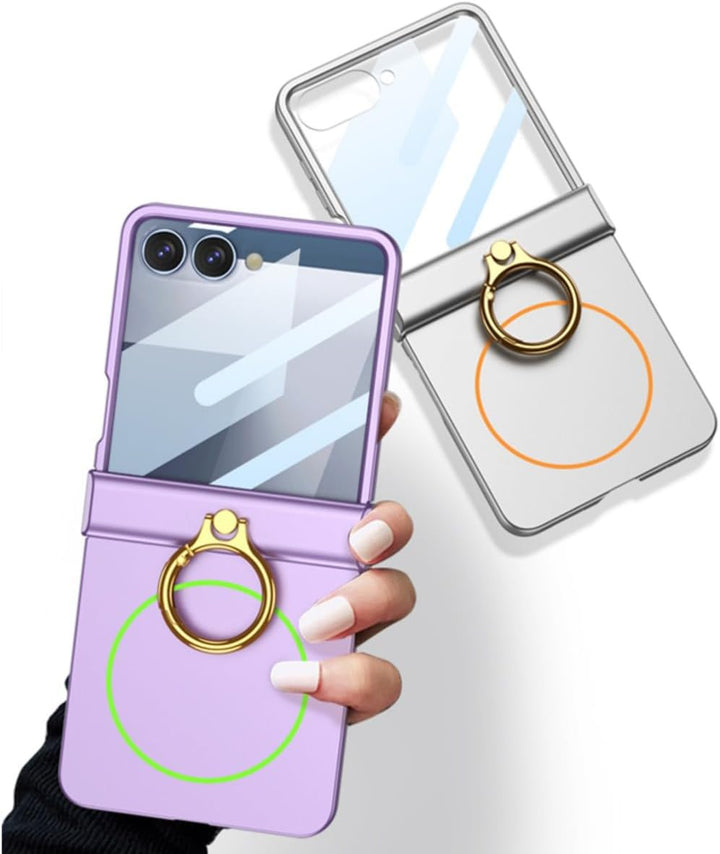COQUE Handyhülle für Samsung Flip 7 mit HD-Folie, Scharnier-Vollschutz, schlanke, ultradünne magneti