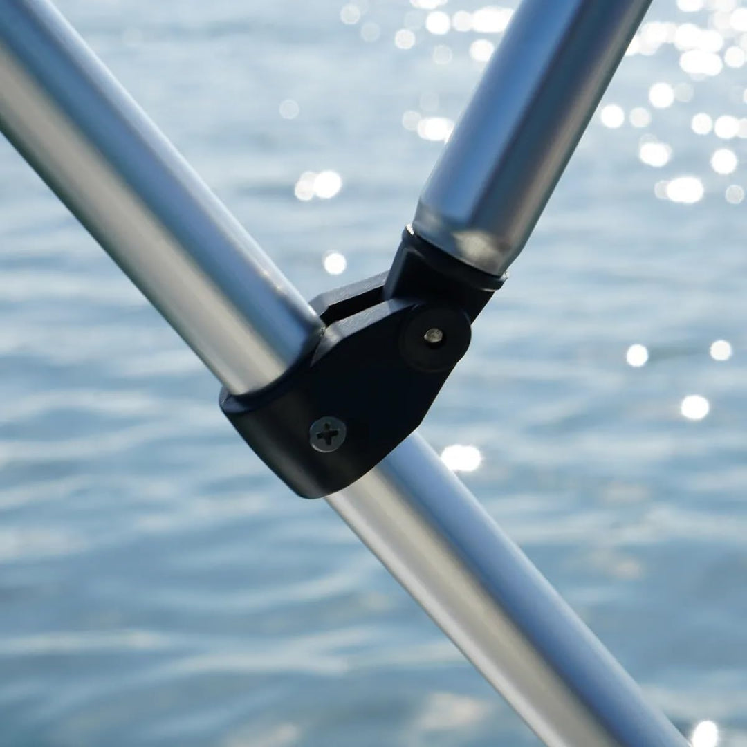 Oceansouth 2 Bow Bimini Top Bootsabdeckung und integrierte Schutzhülle (Breite 1.5M-1.7M, Blau) Brei