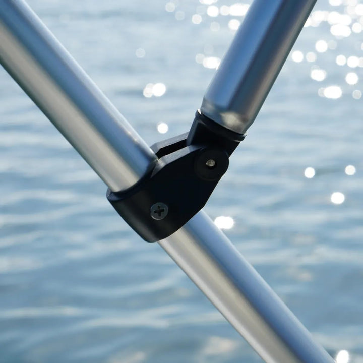 Oceansouth 2 Bow Bimini Top Bootsabdeckung und integrierte Schutzhülle (Breite 1.5M-1.7M, Blau) Brei