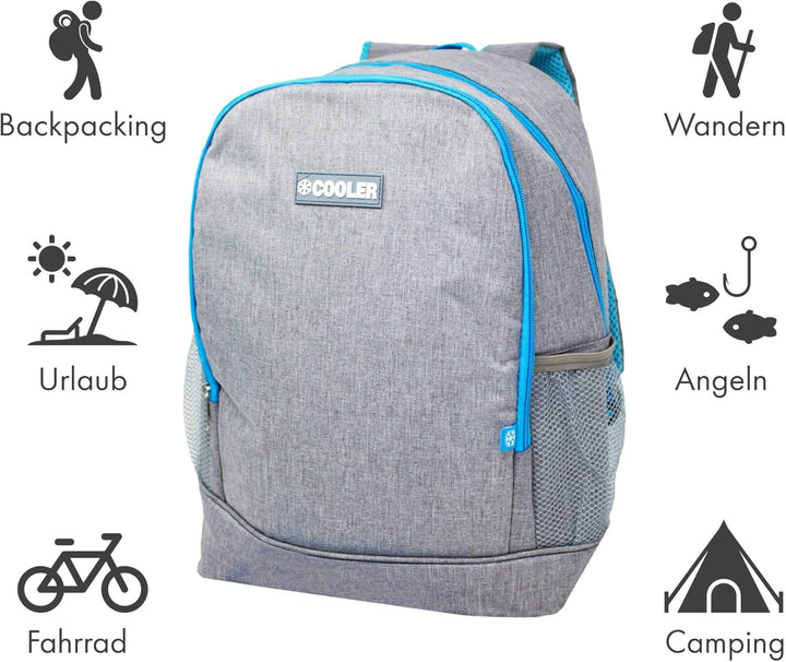ToCi Kühlrucksack 16 Liter – Isolierter Thermorucksack für Picknick, Camping & Outdoor - Kühltasche