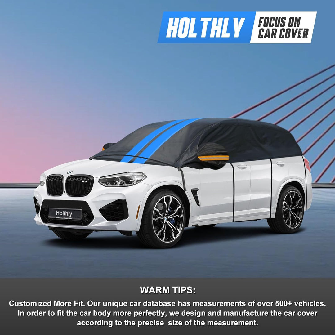 Halbgarage für Auto Winter SUV,Halbgarage Oben Wasserdicht Atmungsaktiv Autoabdeckung,Abdeckplane Ha