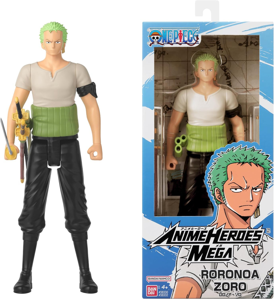 ANIME HEROES Mega – One Piece – Roronoa Zoro Actionfigur, 30,5 cm Einteiler Mega - Roronoa Zoro, Ein
