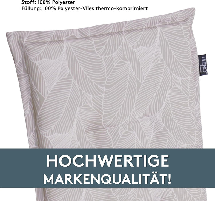 LILENO HOME Gartenstuhl Auflagen als [1er Set - Hochlehner] in Blätter Grau - Bequeme Liegen als Sit