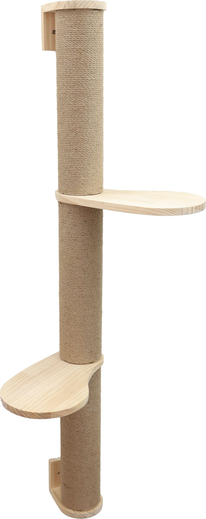 Kerbl Pet Kratzsäule Timber, Kratzbaum, natur, 127cm, Massivholz, Jute, Katzen, inkl. Wandbefestigun