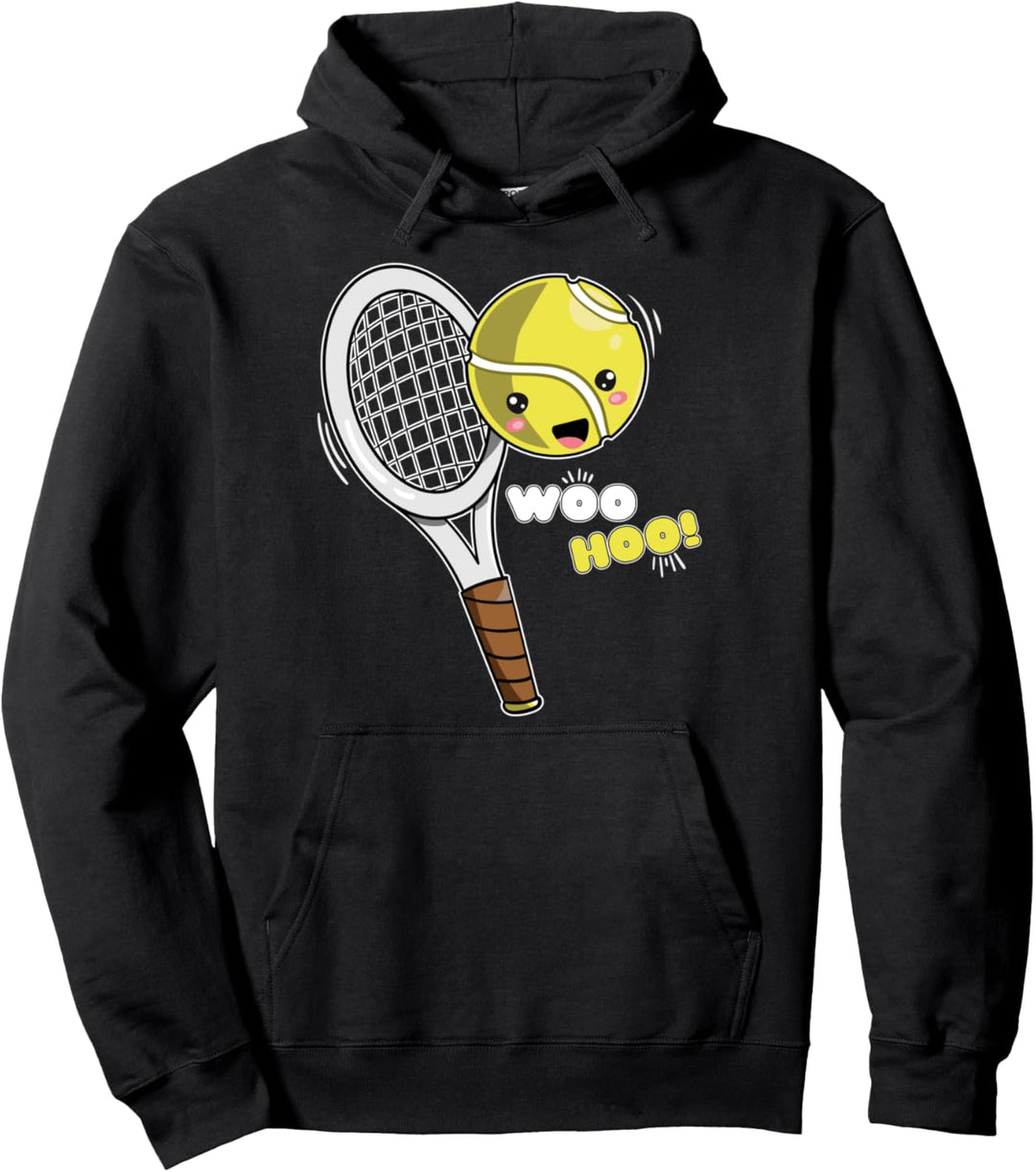 Kawaii Tennisschläger und Tennisball Design, Funny Tennis Pullover Hoodie