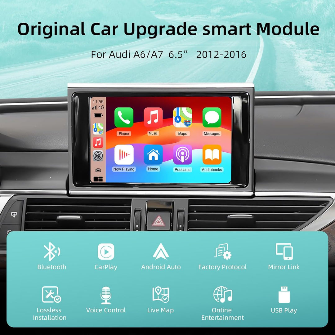 EZoneTronics Wireless CarPlay & Android Auto Retrofit Kit Decoder für Audi A6/A7 2012-2016 mit RMC S