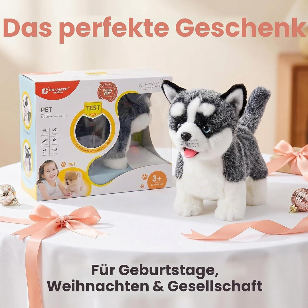 Elektronisches Hundespielzeug mit sibirischem Husky, realistisch, interaktiv, Welpen, Haustier, Spaz
