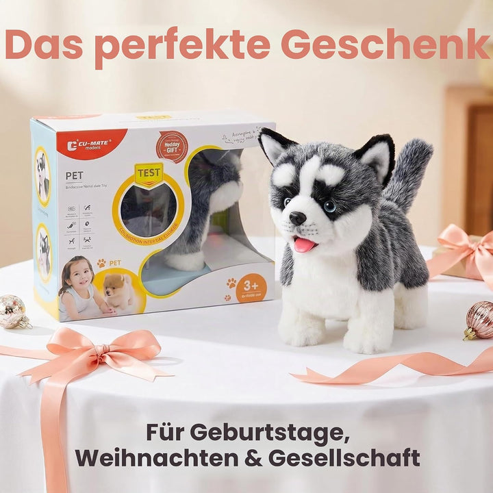 Elektronisches Hundespielzeug mit sibirischem Husky, realistisch, interaktiv, Welpen, Haustier, Spaz