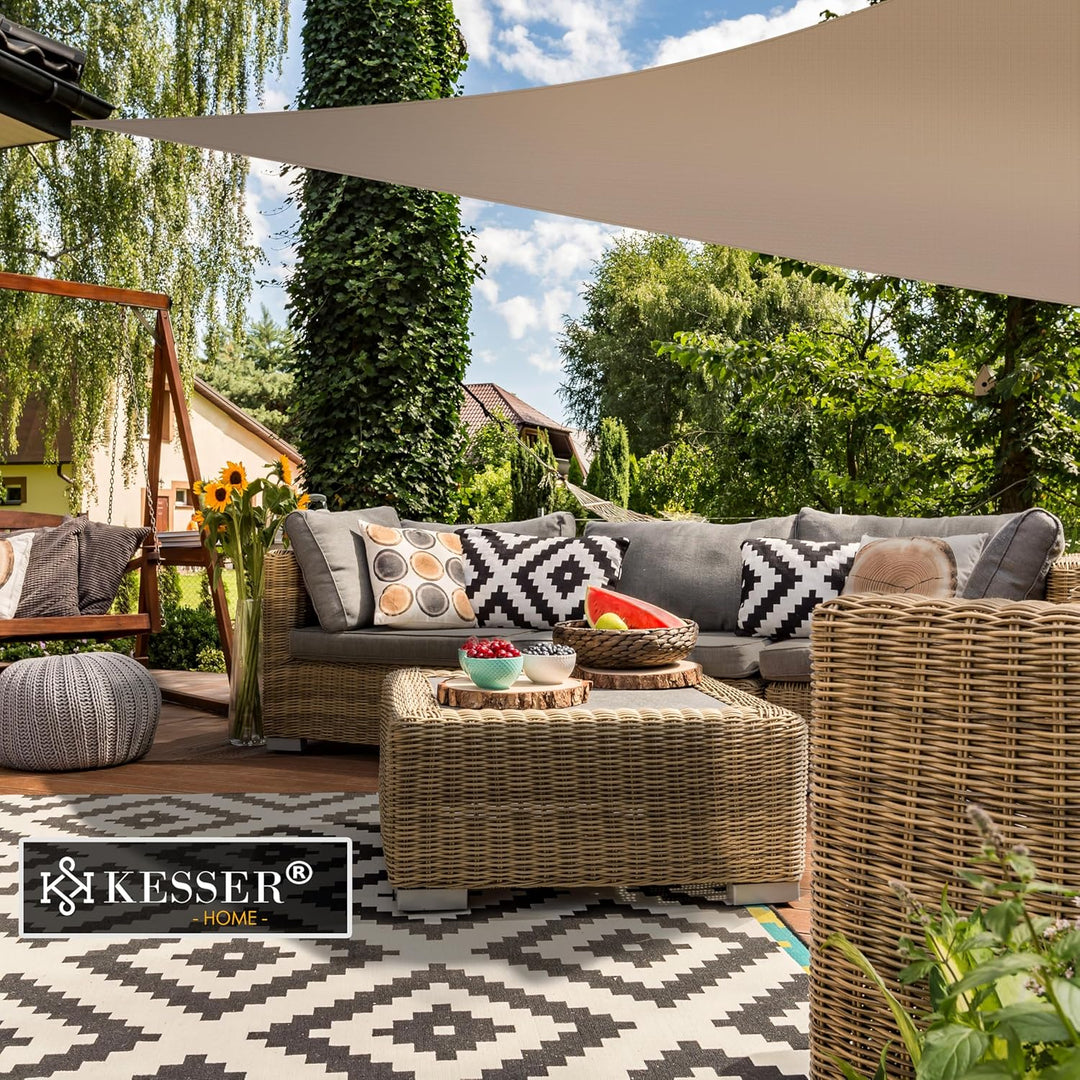 KESSER® Sonnensegel Sonnenschutz Windschutz | wasserabweisend &amp; windabweisend | 5-Fach quer vernäht