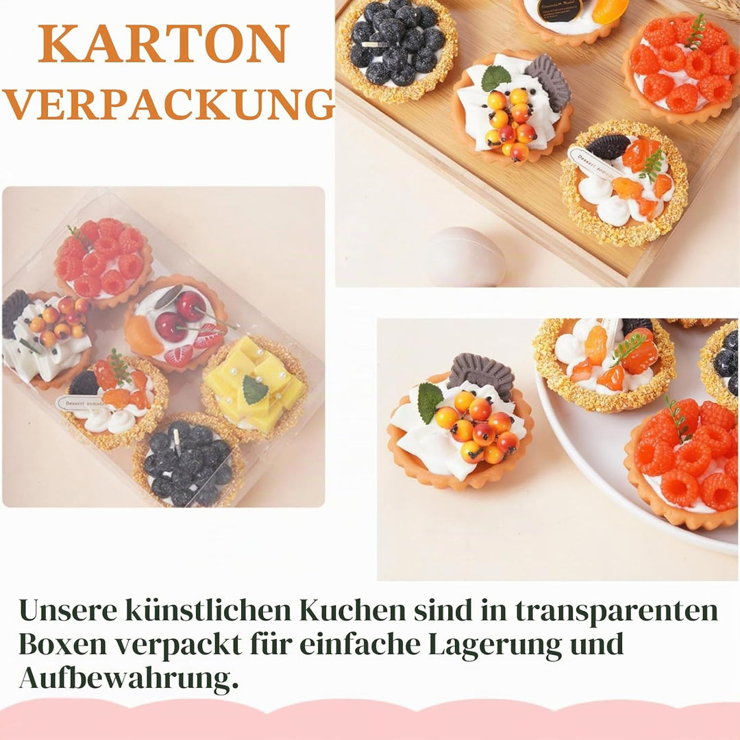 Künstliche Kuchendekoration, 6 Stück, 7,6 cm, für Kuchen, Gebäck, Muffins, Desserts, realistische kü