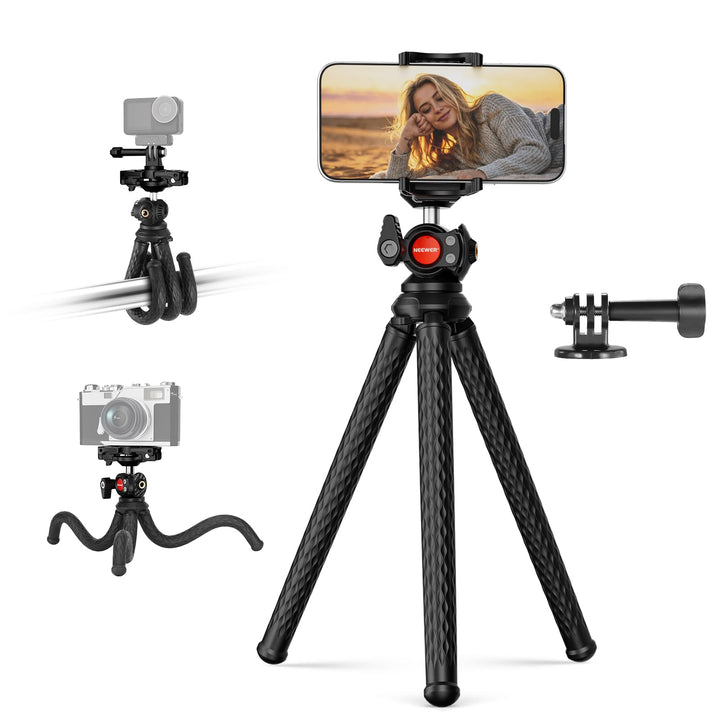 NEEWER Flexibles Handy Stativ, Kleiner Mini Kamera Webcam Tischständer, versteckter Handyhalter und