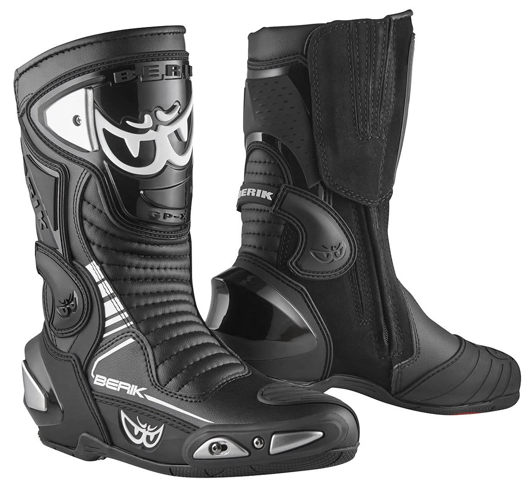 Berik Race-X EVO Motorradstiefel | Sportlicher Fahrkomfort 47 EU Schwarz, 47 EU Schwarz