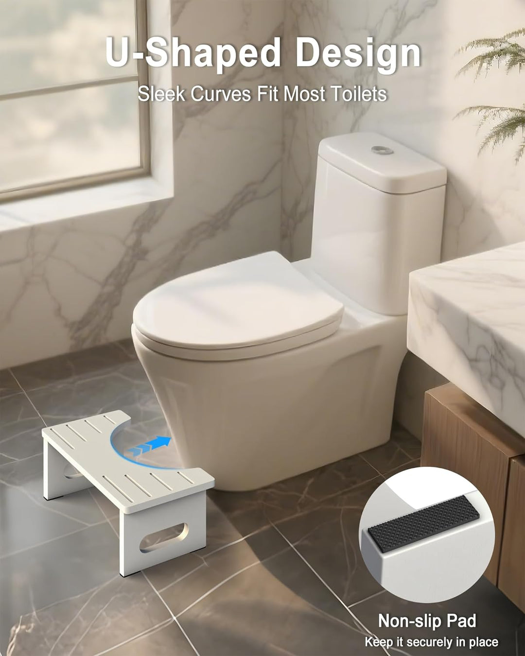 Toilettenhocker Holz – WC Hocker fur Erwachsene – Toilettenhocker Holz Klappbar - Squatty Kackhocker