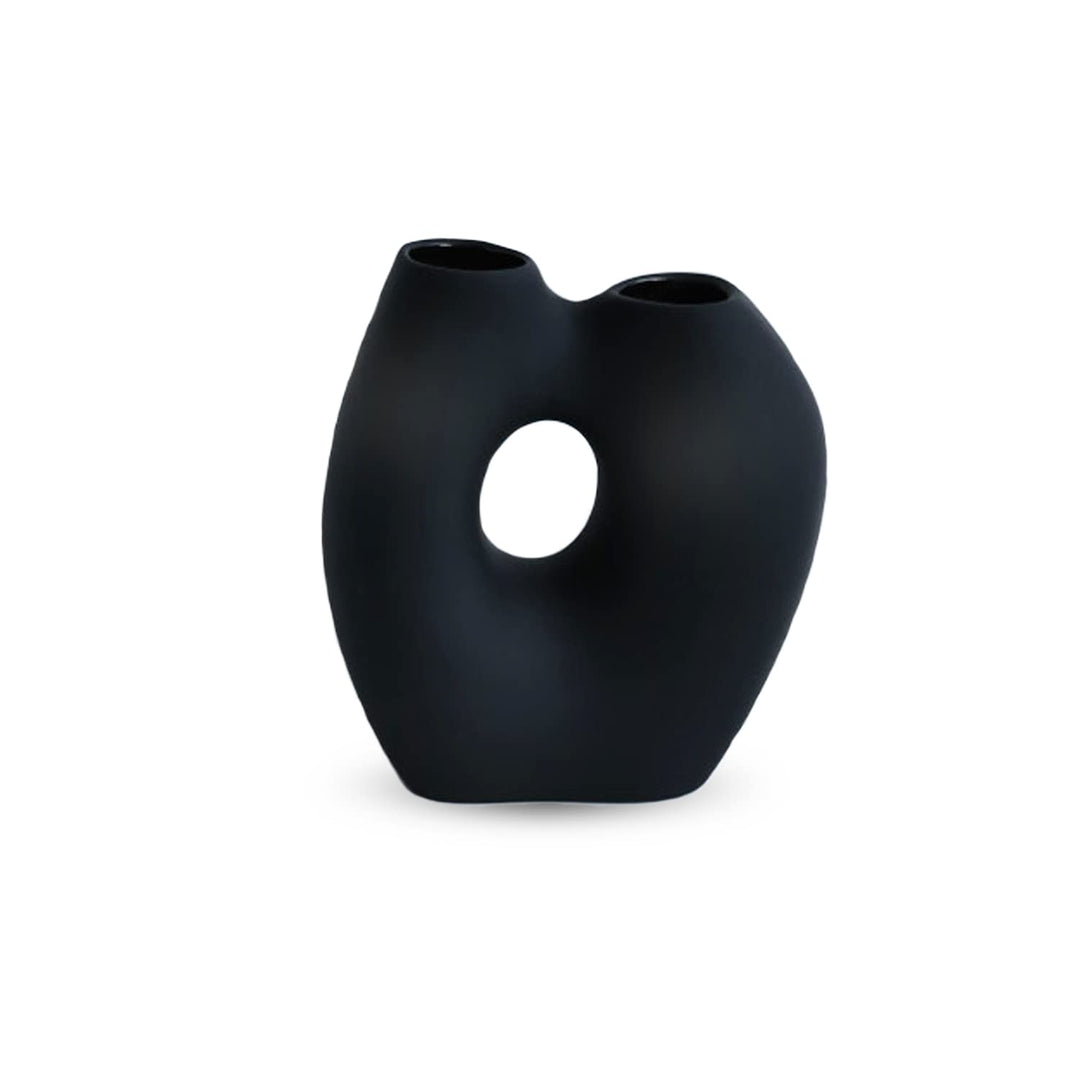 Cooee Design Frodig Vase Black, Keramik, organische Form, Schwarz, W: 9, L: 18, H: 20 CM W: 9, L: 18