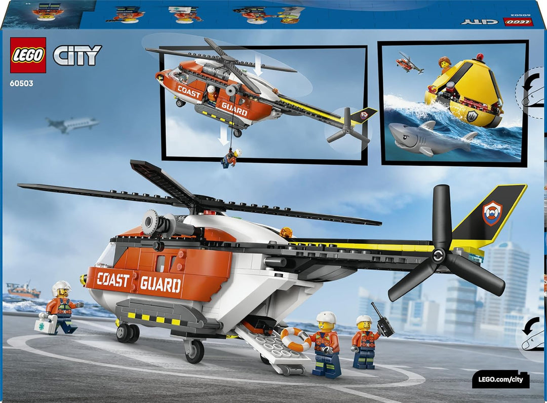 LEGO City Hubschrauber der Küstenwache - Spielzeug Einsatzfahrzeug - Modellbau mit Schiebetüren, Win