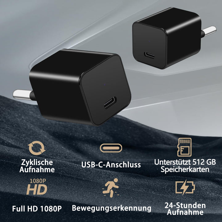 Mini Kamera - Überwachungs Kamera - HD 1080P Innen Kamera - Kontinuierliche Aufzeichnung und Bewegun