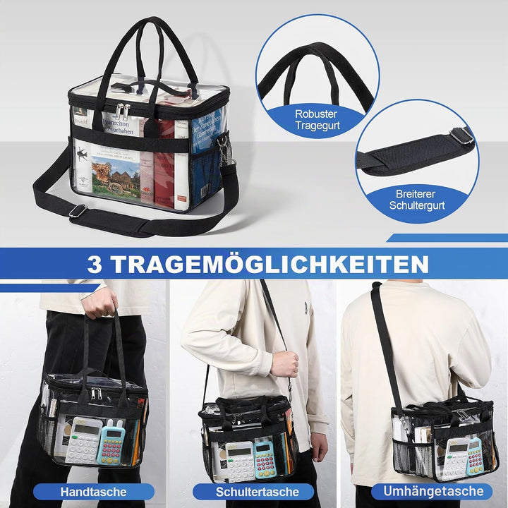 Enhon Transparente Tasche für Gesetze und Kommentare, PVC Gesetzestasche für Schönfelder, Sartorius,