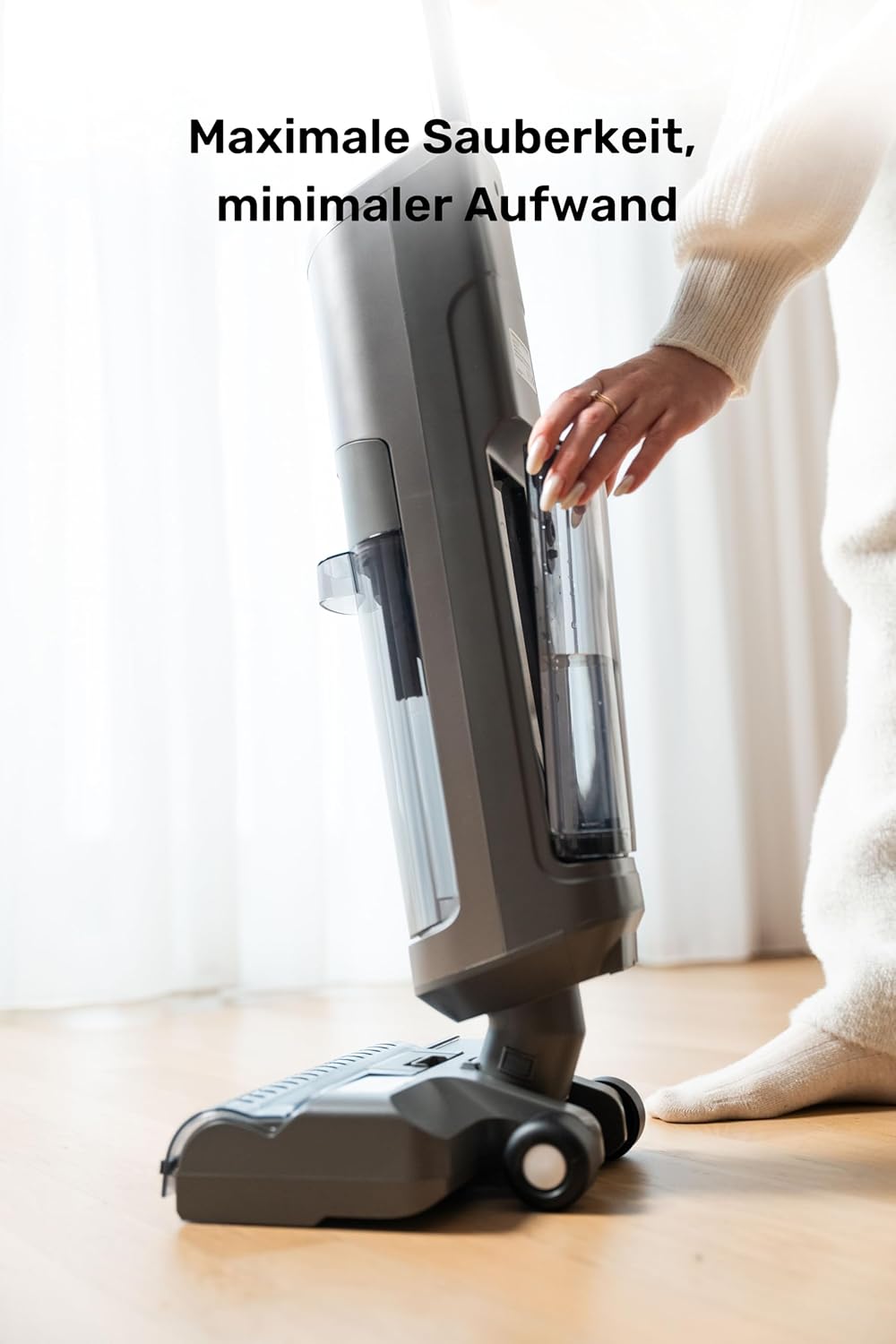 KA17 Kabelloser Staubsauger 200 W 15000 Pa mit Nassreinigungsfunktion Luftfiltration und Sprachführu