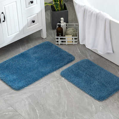 MIULEE Badematte Duschvorleger Badvorleger Flur 2er Set rutschfest Matte Teppiche Badteppich Badezim