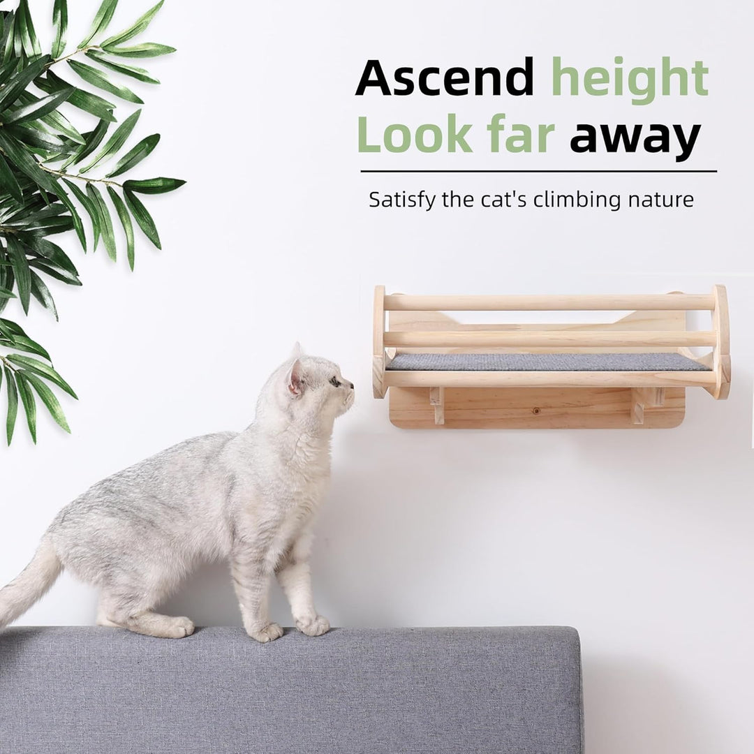 Kiefer-Katzen-Wandregale mit Kratzmatte, Platzsparendes Regal für Katzen katzen wand, katzen wand