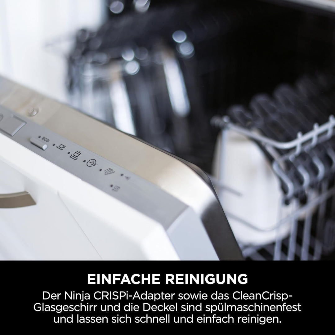 Ninja CRISPi Tragbare Heissluftfritteuse, 3,8 l & 1,4 l, 4-in-1: Heissluftfrittieren, Braten, Aufknu