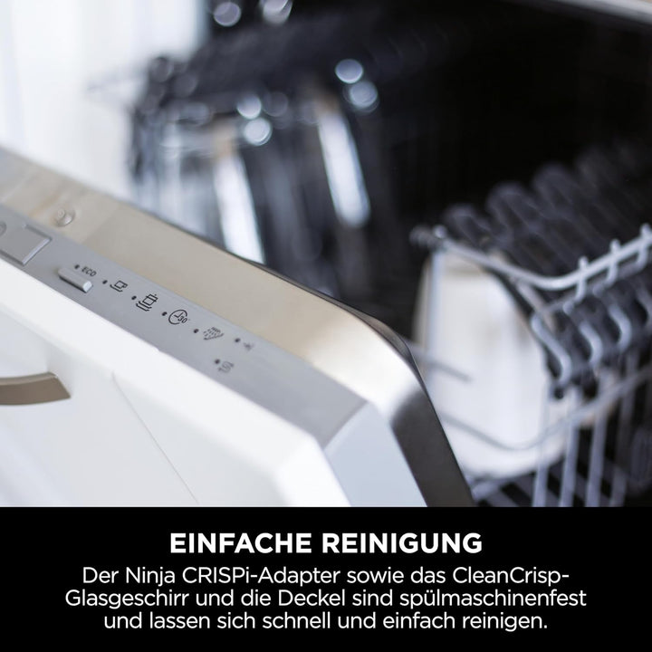 Ninja CRISPi Tragbare Heissluftfritteuse, 3,8 l & 1,4 l, 4-in-1: Heissluftfrittieren, Braten, Aufknu
