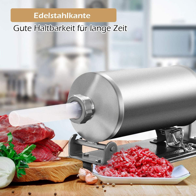 GOPLUS Edelstahl Wurstfüller Wurstfüllmaschine manuell Wurstmaschine Wurstpress Wurstspritze 4,8 L