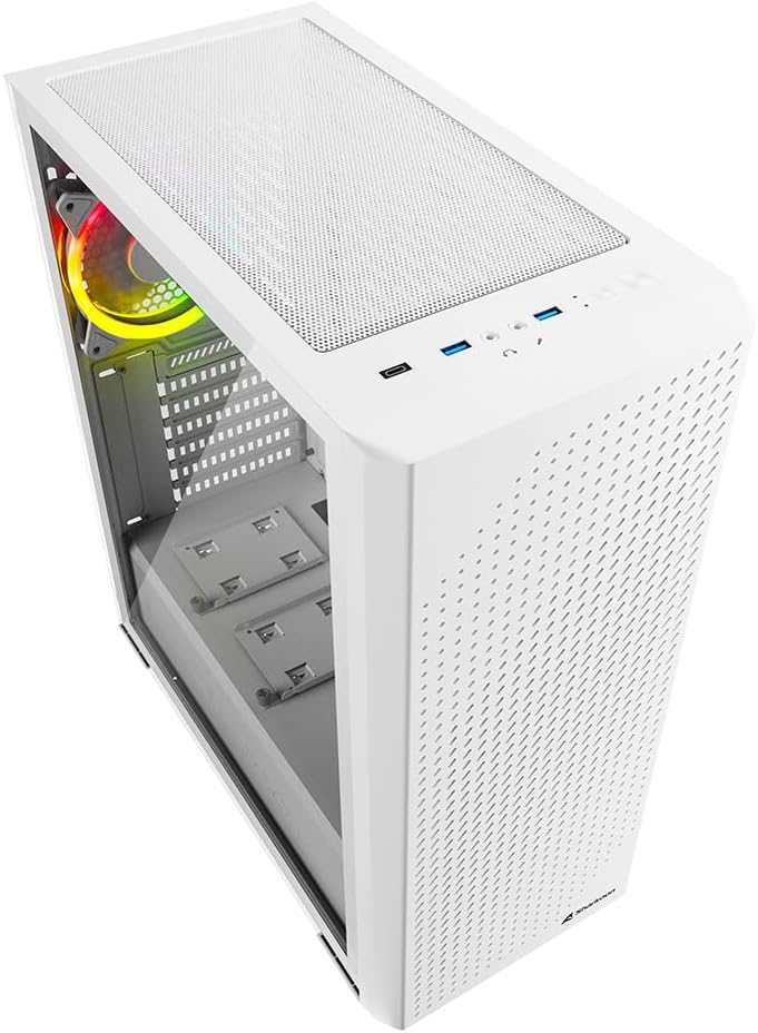 Sharkoon VS9 RGB Midi ATX PC Gehäuse, weiss