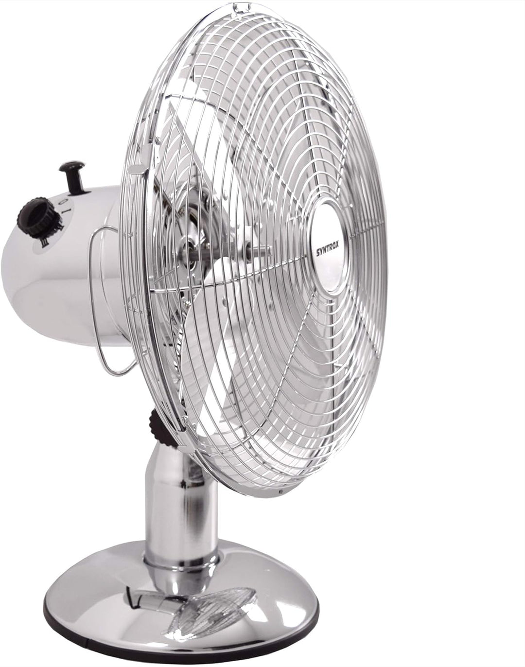 Syntrox Germany TVT-33W Chrome Retro 12" 35 cm Tischventilator mit 3 Geschwindigkeiten, Oszillation