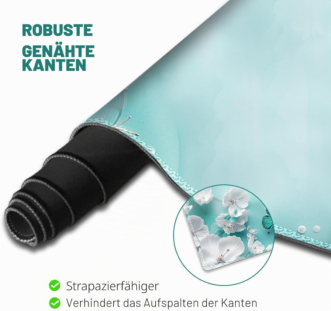 ToLuLu Grosses Mauspad-Set, Handgelenkauflage, Schreibtischunterlage für Tastatur und Maus, 4 Stück,