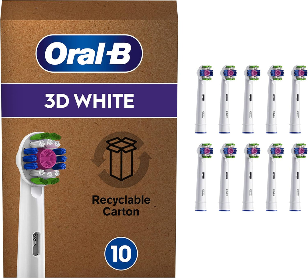 Oral-B 3DWhite Aufsteckbürsten für elektrische Zahnbürste, 10 Stück, aufhellende Zahnreinigung mit C