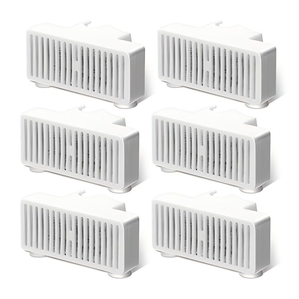 6 Stück Ersatzfilter für Pet Wasserbrunnen - T-förmige Filter-Nachfüllung mit 3-Fach Filtersystem (A