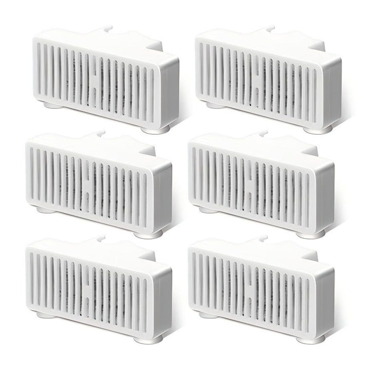 6 Stück Ersatzfilter für Pet Wasserbrunnen - T-förmige Filter-Nachfüllung mit 3-Fach Filtersystem (A